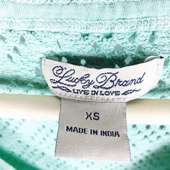 Lucky Brand (C3-08) Women's XS Green Blouse - Picture 5 of 6